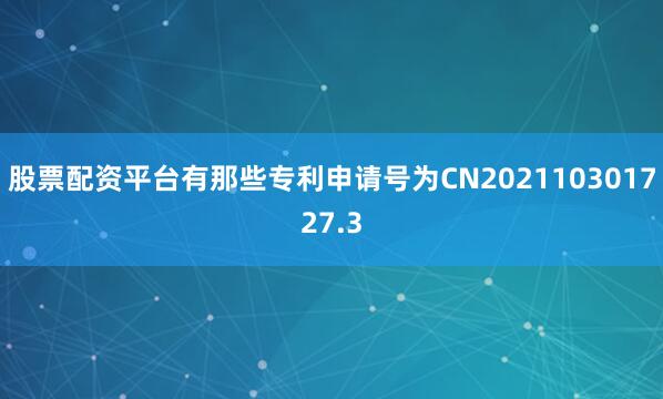 股票配资平台有那些专利申请号为CN202110301727.3